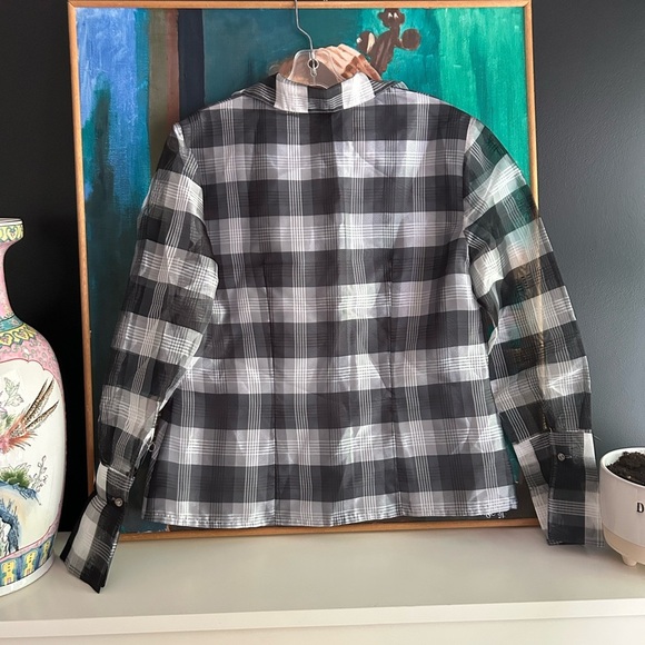 Bianca Nygard Chic Black and White Plaid Women's Blouse 12 - Picture 9 of 16